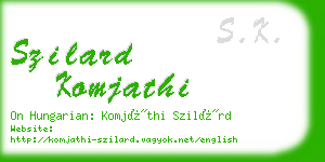 szilard komjathi business card